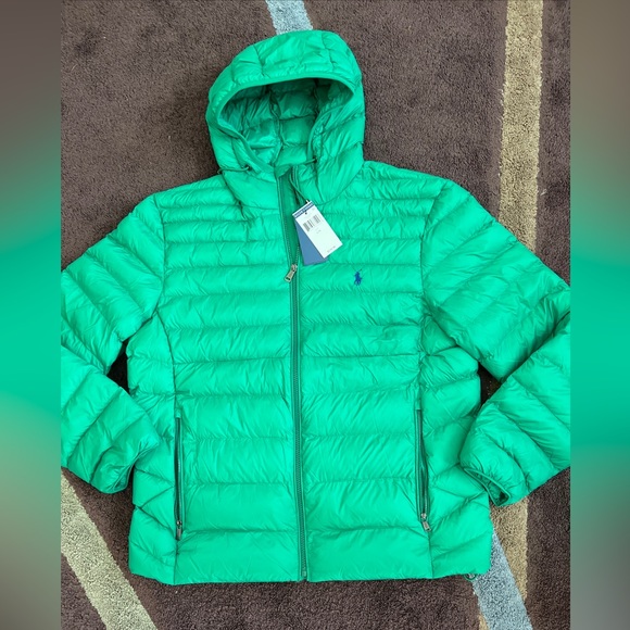 Polo Ralph Lauren Other - POLO RALPH LAUREN GREEN Lightweight Packable Down Jacket HOODIE Large $228 MSRP